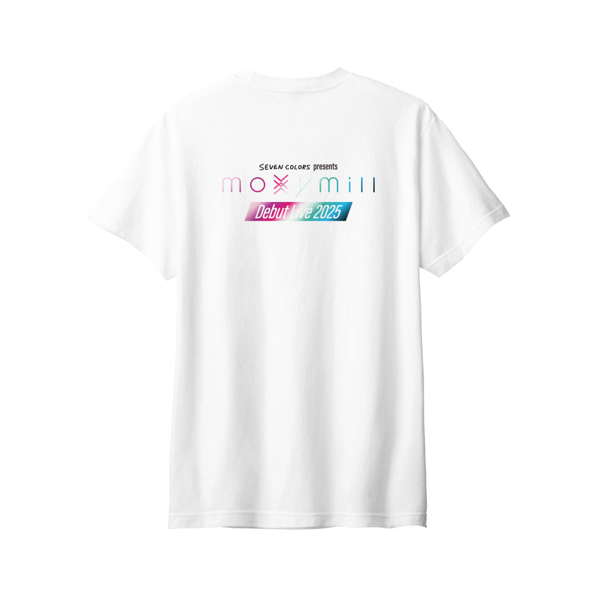 〈moxymill Debut Live 2025〉ロゴTシャツ ホワイト